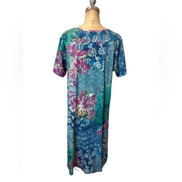 Vintage 90’s floral house dress Mumu La Cera EUC like new size L coastal grandma - Picture 2 of 7